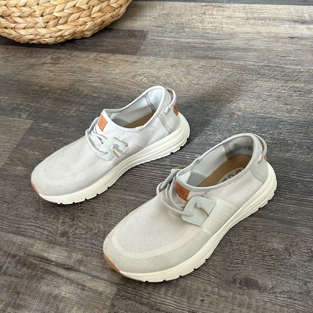 Hey Dude White Slip-On Shoes